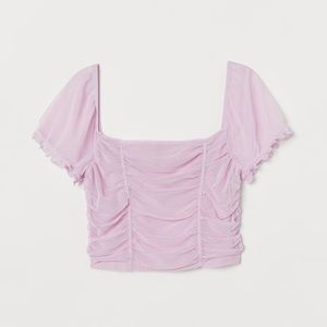 H&M Lilac Rouched Crop Top